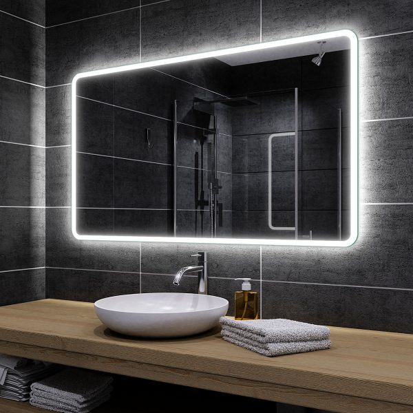Details about   Bathroom mirror with led lighting sensorwatchheating mat l09 show original title 