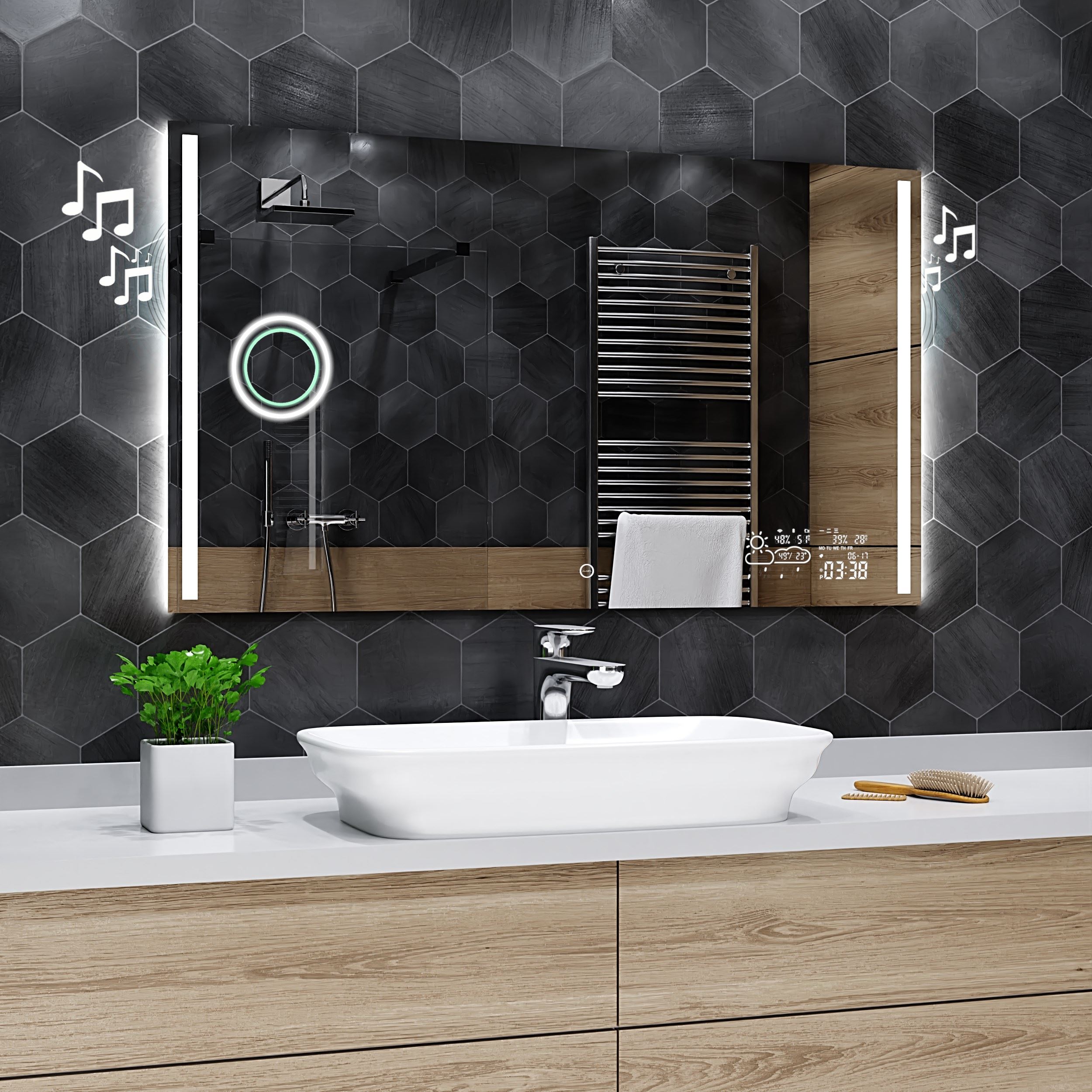 Led Bathroom Mirror Atlanta Bathroom Mirror With Led Custom Mirror Choose Your Accessories